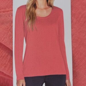 New! GAP Long Sleeve Scoop Neck TEE Porcelain Rose Women’s Top Sz XXL